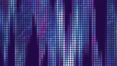 Parlak eğimli ışığın duvar lambalarıyla soyut bir arkaplan. Hareket. Karanlık bir arkaplanda dikey daireler çizme satırları.