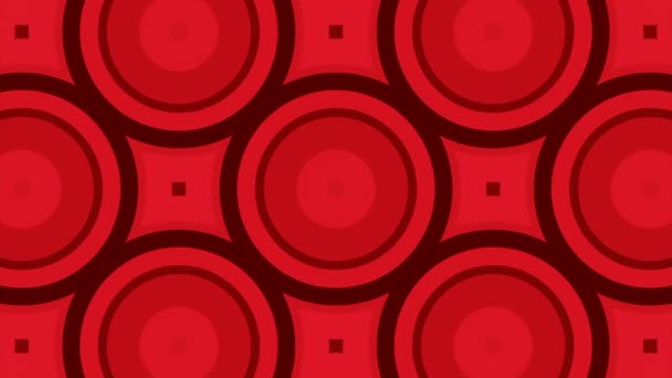 Background with moving pattern of circles and squares. Design. Moving ornament with repeating circles and squares. Animated background with colored geometric pattern — Stockvideo
