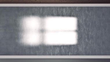 Pencereden güneş ışığının düştüğü bir arkaplan. Animasyon. İç yüzeyde ışık olayının doğal hareketi. İçerideki pencerenin yüzeyine düşen ışıkla canlandırma