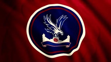 Kristal Saray profesyonel futbol kulübünün amblemindeki soyut kartal. Hareket. Spor kulübünün sallanan bayrağı. Sadece yazı işleri için..
