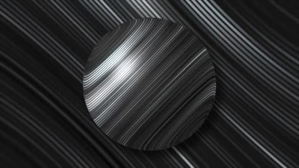 Geometrické údaje v abstrakci v monochromatickém zobrazení. Pohyb. Světle šedé pozadí, na kterém kruh a čtverec ve 3D dává různé odstíny šedi. — Stock video
