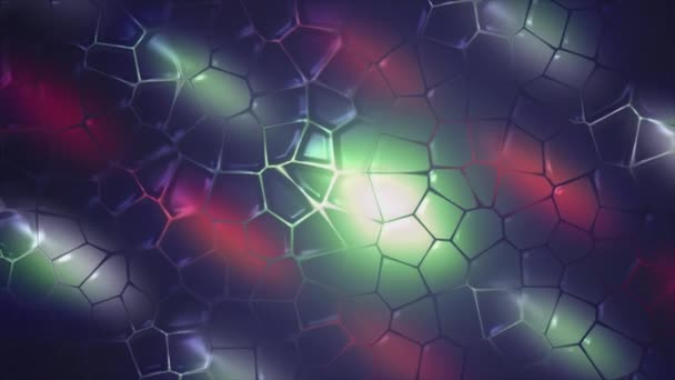 Flowing mosaic bubbles on surface. Motion. Colorful background with moving bubbles on surface. Beautiful 3d bubbles move and flow on surface — Stockvideo