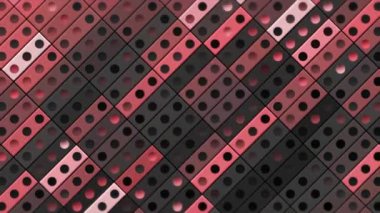 Noktalı ve yanıp sönen çizgili karelerin arkaplanı. Hareket. Noktalı arkaplanda çok renkli çizgiler yanıp sönüyor. Renkli çizgiler yanıp sönen kareler ve noktalarla arka plan