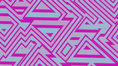 Parlak pembe soyutlama. Tasarım. Görüntülerdeki parlak geometrik şekiller hareket eder ve bir kaleydoskoptaki gibi farklı desenler yaratır..