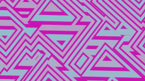 Bright pink abstraction. Design. Bright geometric shapes on the footages move and create different patterns like in a kaleidoscope. — стоковое видео