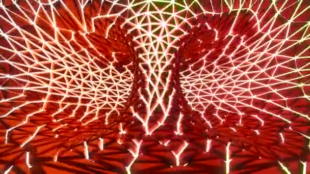 Λάμψη 3d ανεμοστρόβιλοι. Σχέδιο. 3D περιστρεφόμενος βρόχος με φωτεινές γραμμές. Sci-fi δέντρο με looped χώρο και λαμπερό ρωγμές — Αρχείο Βίντεο