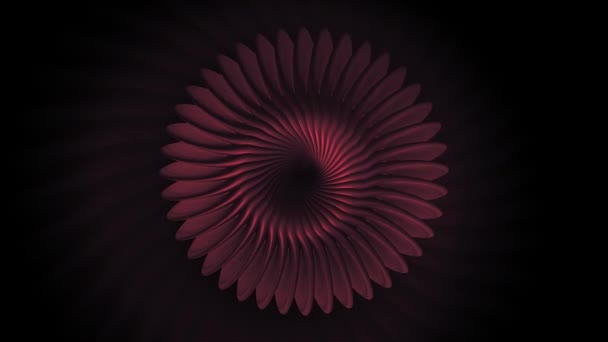 Dunkle Abstraktion. Bewegung. Keine farbige Spirale, die sich in der Mitte des Films auf schwarzem Hintergrund dreht. — Stockvideo
