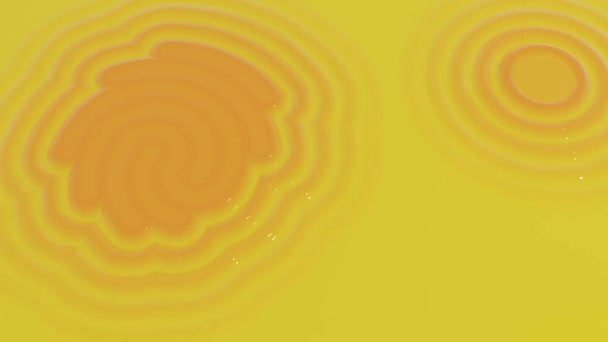Bright yellow background. Design. Bright footage on which orange spots appear that glow and shimmer with different shades. — Stockvideo