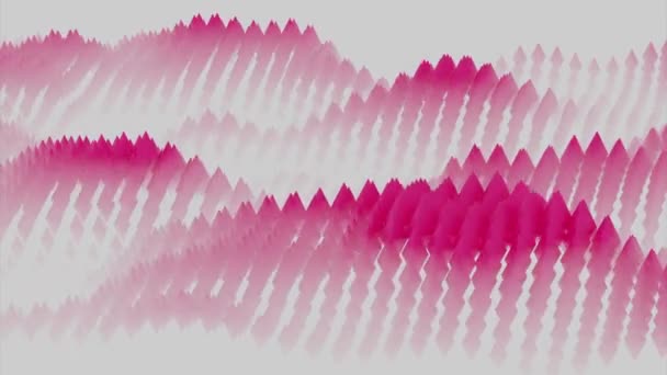 El movimiento de las partículas de colores sobre un fondo blanco. Diseño. Textura ondulada que crea la ilusión de colinas y montañas en movimiento, bucle sin costuras. — Vídeo de stock