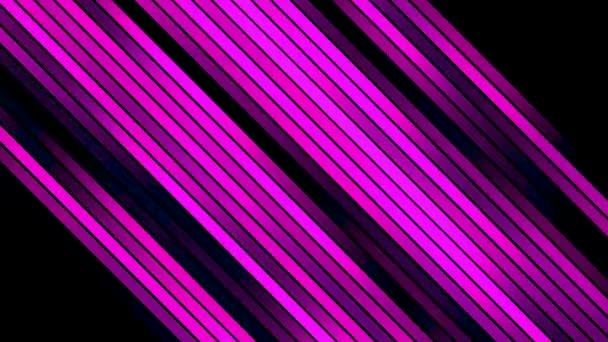 Bright purple lines. Motion. A black background on which lines shine in abstraction. — Stock Video