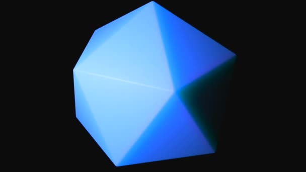 An interesting abstraction. Design.A blue diamond in 3d format revolves around itself. — Video Stock
