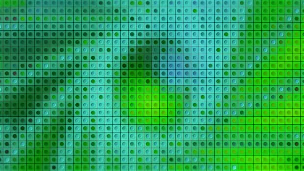 Αφηρημένη σπείρα ακτινική pixelated φόντο. Κίνηση. Φωτεινή ροή ανέμου παγωμένη σε πράσινα χρώματα. — Αρχείο Βίντεο