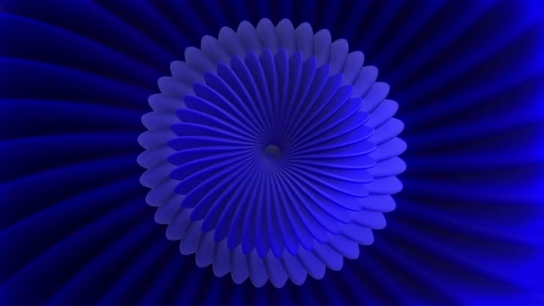 Lilac rotating and transforming abstract shapes, seamless loop. Motion. Hypnotic rotating radial pattern. — стоковое видео