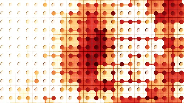 Αφηρημένο φόντο με κόκκινα και κίτρινα τετράγωνα. αδιάλειπτη. Κίνηση. Αναβοσβήνει πολύχρωμα πλακάκια σε φοδραρισμένο φόντο με κύκλους. — Φωτογραφία Αρχείου