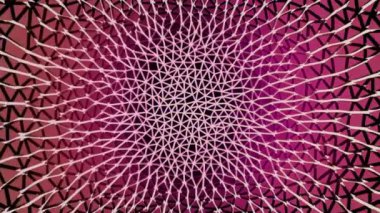 Hipnotik uzay ağ deseniyle döner. Tasarım. Hacim uzayı desenli çizgilerle hacimsel olarak döner. Sanal arkaplanda desenli çizgiler ağı