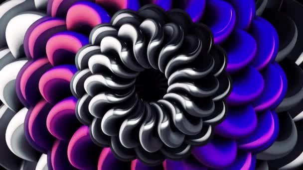 Primavera oscura y retorcida. Moción. La espiral en abstracción se mueve como una coleta y se extiende por todas las imágenes en 3D . — Vídeos de Stock