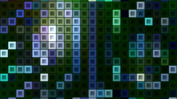 Moving mosaic squares with colored lines. Motion. Bright moving lines on colored squares. Mosaic background of squares in retro style game — Foto Stock