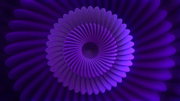 Abstract fractal pattern with lilac blades or petals, seamless loop. Motion. Rotating abstract purple shapes with hypnotic effect. — Stockfoto