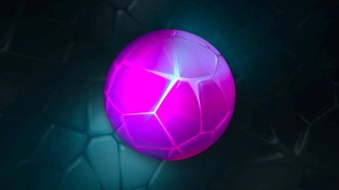 Parlak baloncuklu titreşimli top. Hareket. Mozaik taş deseninin arka planında parlayan titreşimli top hareketleri. Kabarcık deseni top ve arkaplan üzerinde hareket eder