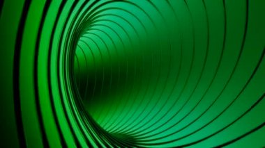 Siyah hipnotik çizgileri ve kusursuz döngüsü olan soyut teknoloji tünel inşaatı. Tasarım. Dönen girdabın içini göster.