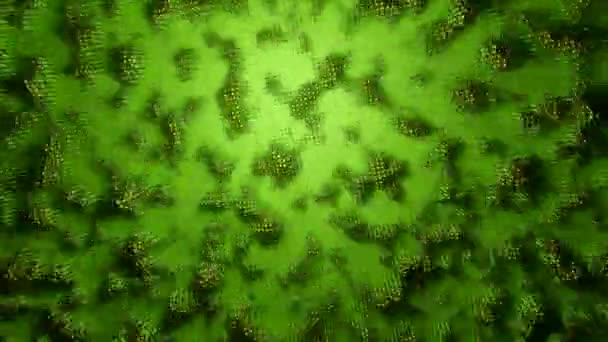 Зеленый фон в дизайне. Яркие детали, как трава в абстракции, которые растут и падают в 3D. — стоковое видео