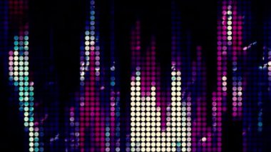 Noktalı arka planda hareketli renkli noktalar. Hareket. Noktalı ve yanardöner renkli çizgileri olan Retro disko arka planı. Noktaların disko arkaplanındaki benekli çizgiler