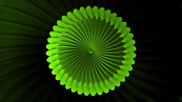 Blommigt centraliserat mönster. Rörelse. Enkelt mönster för att flytta 3D-blomma. Blommönstret rör sig och förändras. Hypnotisk blomanimation — Stockvideo