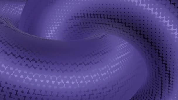Cyklowana animacja 3D, abstrakcyjne tło ze skręconymi rurkami pokrytymi lśniącą skalą. Projektowanie. Przenoszenie cylindrów giętych. — Wideo stockowe