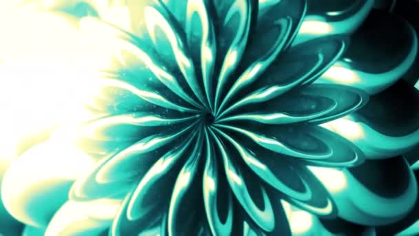 3D patroon van bewegende bloem met hypnotiserend effect. Beweging. Hypnotisch 3D bloemenpatroon met wisselende bloemblaadjes. Mooie 3d bloem beweegt en drijft — Stockvideo