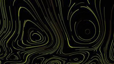 Siyah arka plan. Hareket. Parlak yeşil çizgiler belirip kayboluyor..