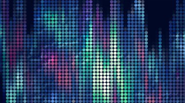 Küçük geometrik şekiller. Hareket. Mavinin farklı tonları ve parıltılarıyla parıldayan mavi bir arka plan..