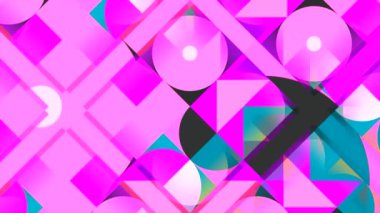 Hareketli geometri şekilleri olan renkli soyut sanat arkaplanı. Hareket. Üstünlük kavramı, kaleydoskop deseni.