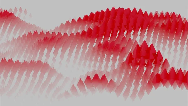 Witte achtergrond met felrode lijnen.Ontwerp. Een rood patroon dat beweegt als golven en groeit en afneemt.. — Stockfoto