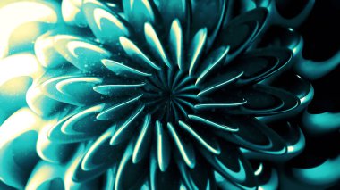 Hipnotize edici etkisi olan üç boyutlu hareket eden çiçek deseni. Hareket. Hipnotik 3 boyutlu çiçek deseni ve değişen taç yaprakları. Güzel 3D çiçek hareket eder ve yüzer