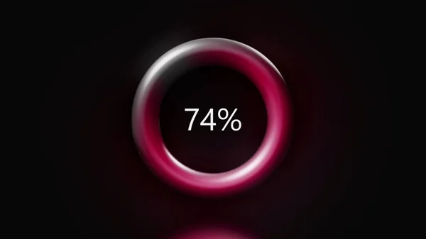 Заинтересованное кольцо. Движение. Черный фон, на котором показан отчет - от одного до ста процентов. — стоковое фото