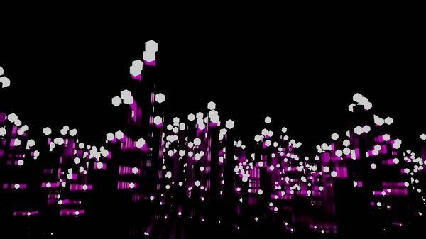Jasne fioletowe abstrakcji.Design.Bright światła, takie jak fajerwerki świecą i poruszają się w formacie 3D. — Zdjęcie stockowe