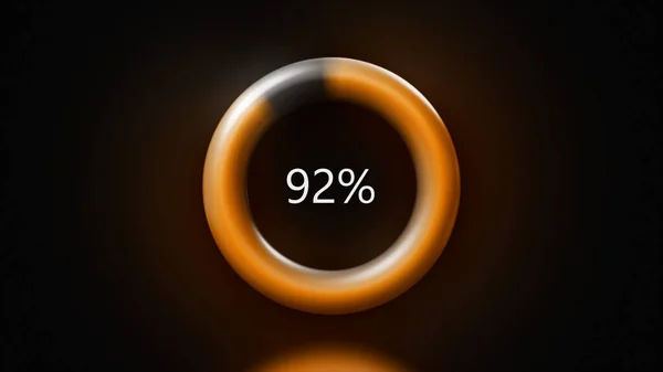 Transferencia de anillo de círculo de carga de 0 a 99 por ciento y el error de inscripción en la pantalla negra. Moción. Subir o descargar el concepto de fallo. —  Fotos de Stock