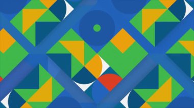 Hareketli figürlerle soyut renk zıtlığı. Hareket. Hareket eden geometrik figürler, modern sanat kavramı.