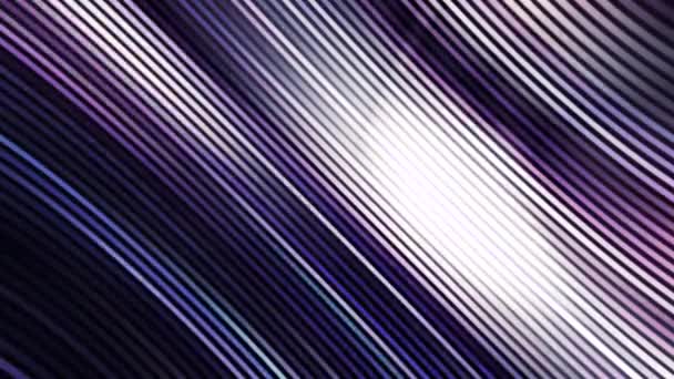 Fond noir dans l'abstraction. Motion. Des lignes lumineuses qui brillent avec des couleurs claires apparaissent sur les séquences noires et scintillent avec différentes couleurs. — Video