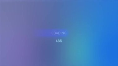 Yüzdeleri olan renkli yükleme hattı olan bir arkaplan. Hareket. Yazıtlarla ve yüzdelerle dolduruluyor. Taşınacak satırı olan basit arkaplan