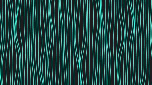 Lots of curved lines on black background. Motion. Thin lines bend during movement. Flow of thin threads with bends — Stock Video