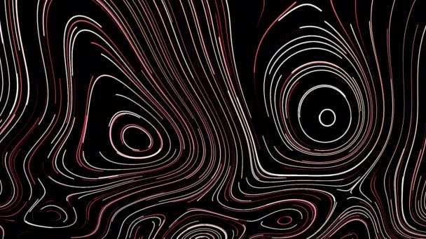 Svart bakgrund. Rörelser.Flerfärgade strålar drar virvlande mönster i abstraktion. — Stockvideo