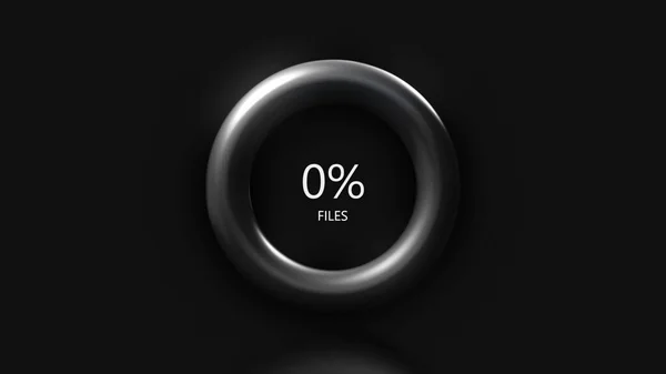 Ring mit Beladung und Prozentsatz. Bewegung. Glühende Linie bewegt sich während der Beladung im Ring. Prozentsatz der Datei-Downloads — Stockfoto