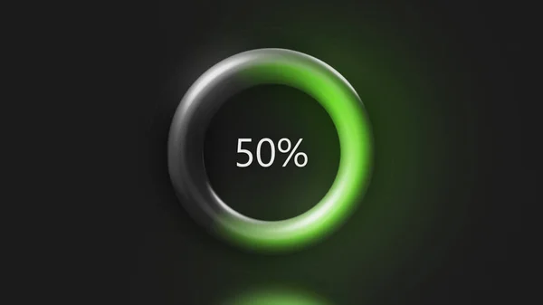 Zöld rakodó gyűrű absztrakcióban. Indítvány. Feltöltés 100% -ig . — Stock Fotó