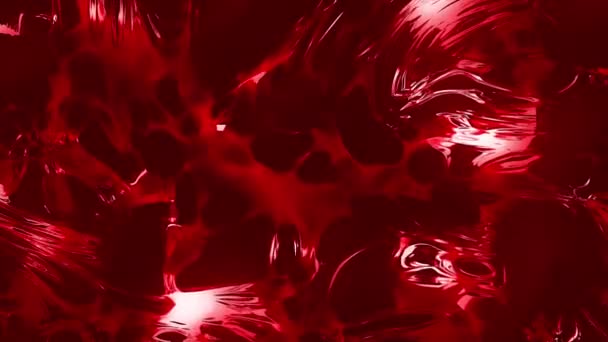 Abstrakte bunte Spinnerei und transformierende Textur, nahtlose Schleife. Bewegung. Rot-weiße schöne Substanz. — Stockvideo