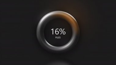 3 boyutlu sarı titreşimli yükleme çubuğu ve değişim yüzdeleri. Yaratıcı. 0 'dan 100' e değişen yüzdeyle dairesel grafik canlandırması.