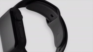 Elektronik saatin 3 boyutlu modeli. Hareket. Kol saatinin doğal 3 boyutlu modeli. Beyaz arkaplanda elektronik kol saati