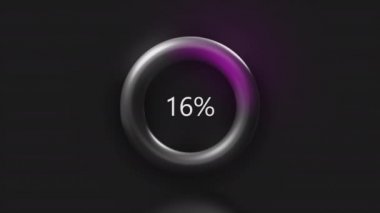 Siyah arka plan. Hareket. Ringde çok hızlı koşan mor yükleme..