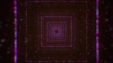 Pembe ya da mor, ışıldayan uzay tozundan oluşan parlak bir koridor, kusursuz bir döngü. Hareket. Siyah bir arkaplanda kusursuz sonsuz tünel.