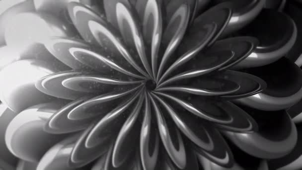 Animação psicodélica com padrão floral. Moção. Padrão 3D de pétalas móveis de flor abstrata. Padrão floral com muitas pétalas em mudança — Vídeo de Stock